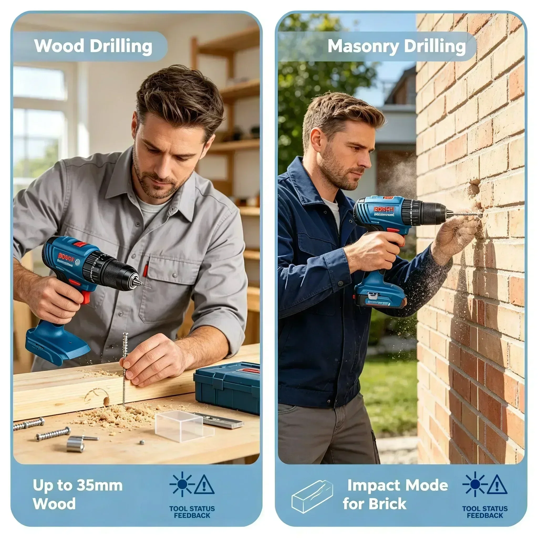 Bosch Drill Gsb 18V - Taladro de impacto inalámbrico Bosch GSB