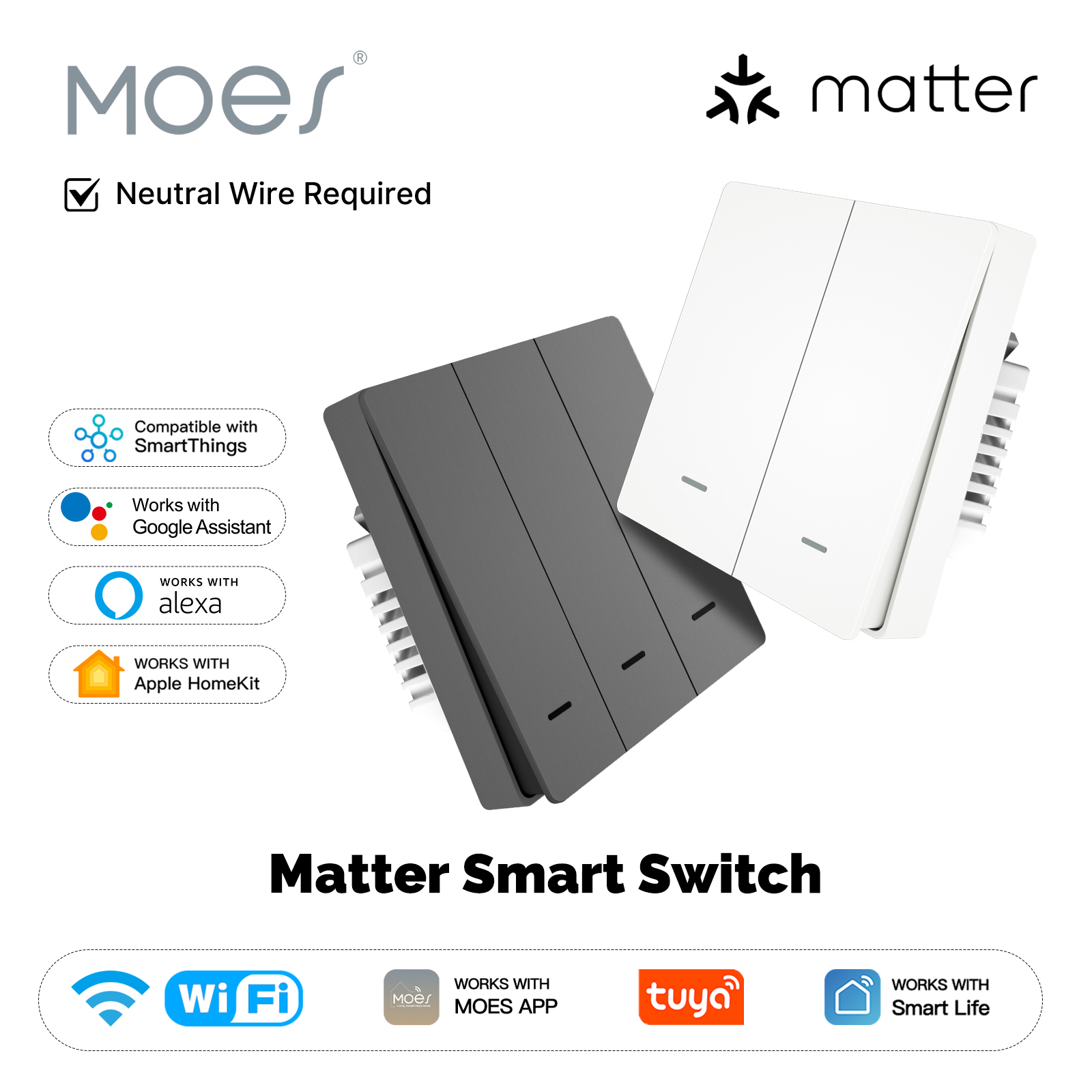 Diy Electronics Button - MOES Matter Tuya WiFi interruptor de