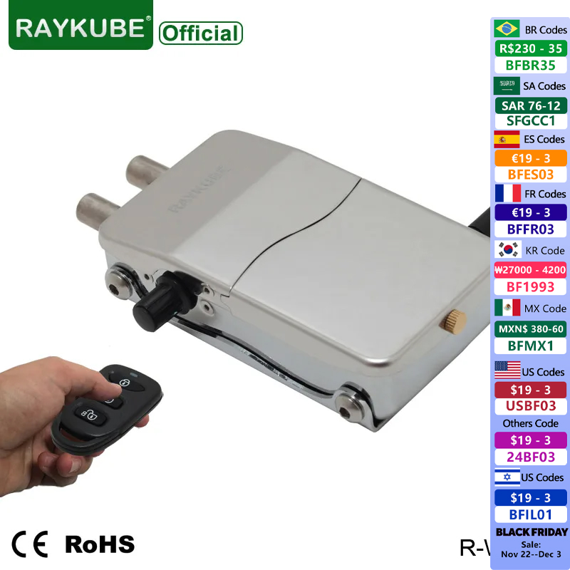 R/Diy Electronics - Cerradura electrónica RAYKUBE, cerradura inteligente con
