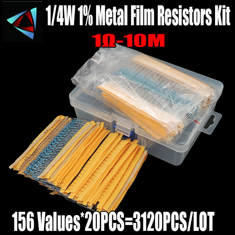 3120 unids/lote 156 valores 1/ - Resistor Kit 1 4W reseña y precio