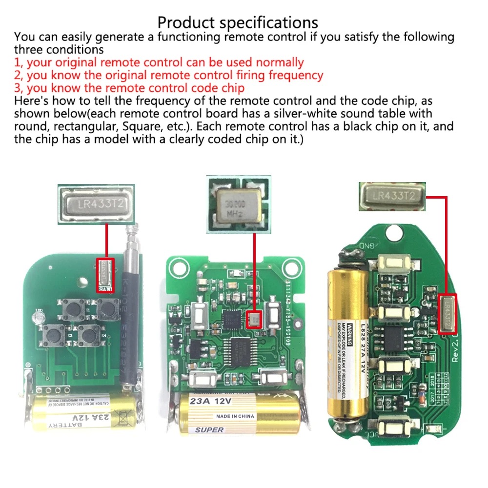 Control remoto RF de 433Mhz, b - Diy Electronics Button reseña y precio