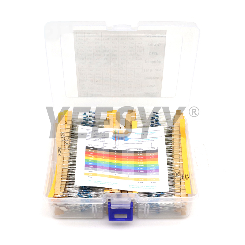 1/4W 1/8W 1/2W 1W 2W 1% Kit de - Resistor Kit 1 4W reseña y precio