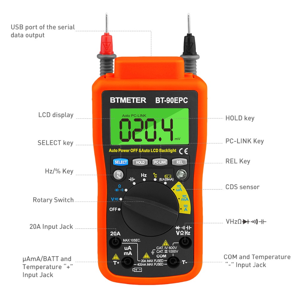 Multímetro Digital de BT-90EPC - Logic Analyzer Usb reseña y precio