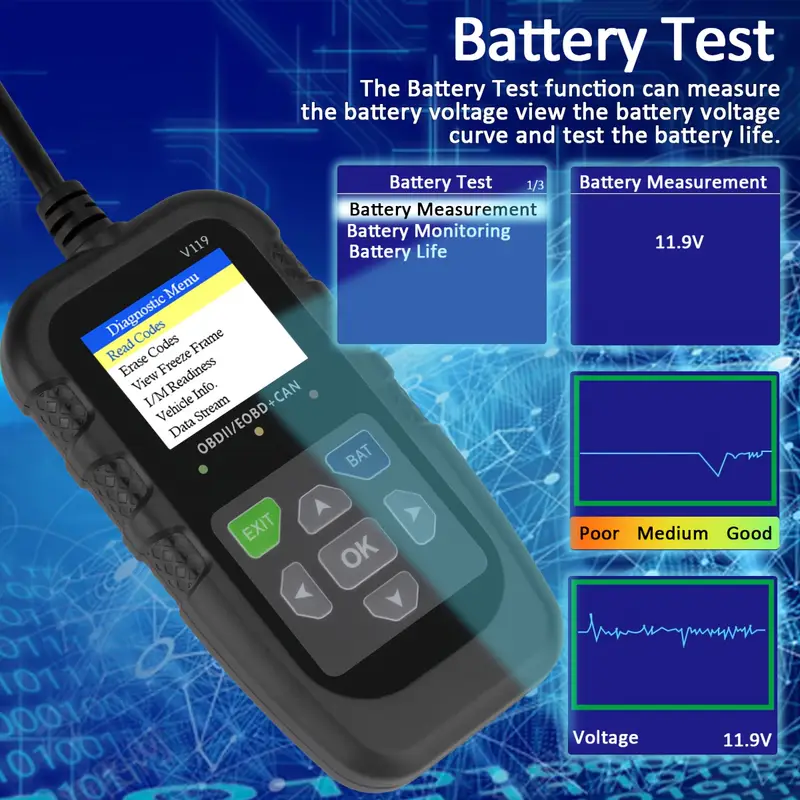 Escáner OBD2 V119, lector de c - Logic Analyzer Usb reseña y precio
