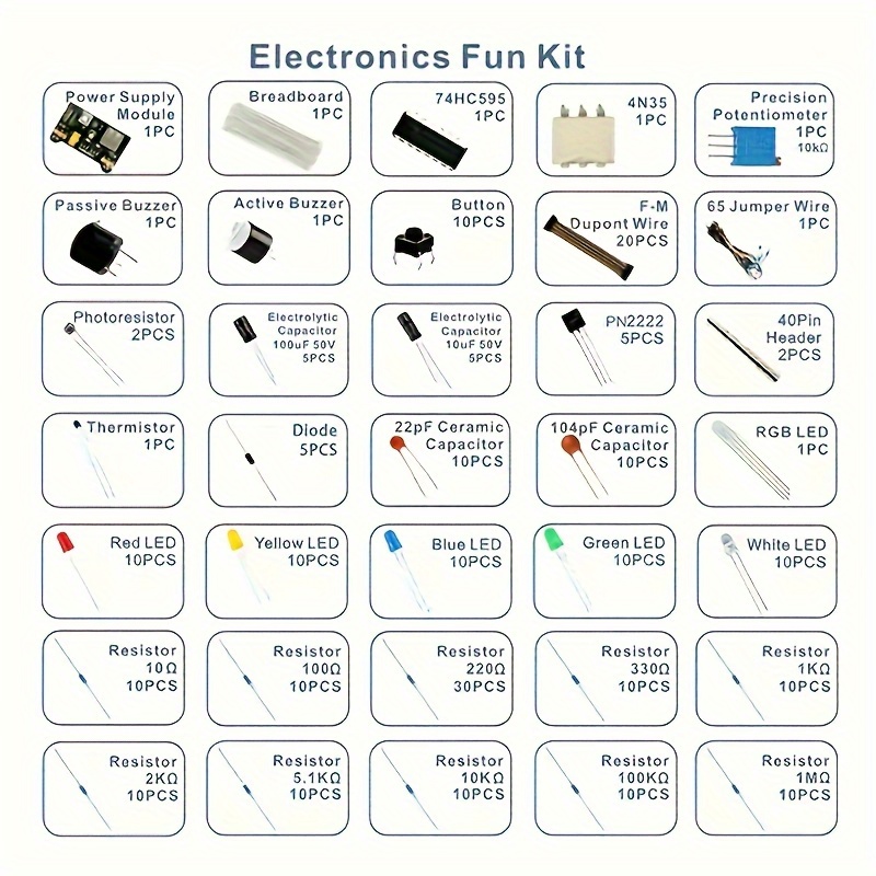 Componentes Electrónicos, Cond - R/Diy Electronics reseña y precio